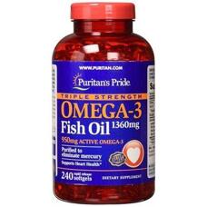 Puritan's Pride Triple Strength Omega-3 Fish Oil 1400 mg 240 капс