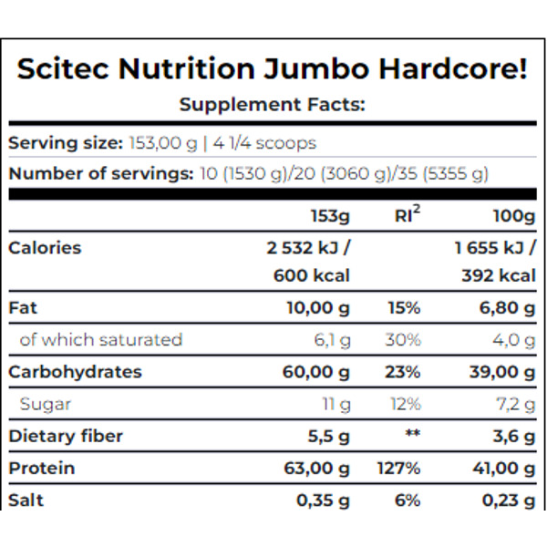 Jumbo Hardcore Scitec Nutrition 1530g