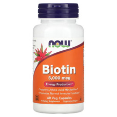 NOW Foods Biotin 5000mсg 60 caps