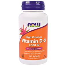NOW Foods Vitamin D-3 1000 IU 180 капсул