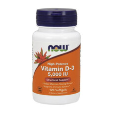 NOW Foods Vitamin D3 5000 IU 120 капсул