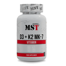 MST Vitamin D3+K2 MK-7 60 softgels
