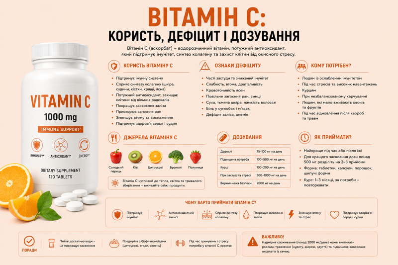 Вітамін C: навіщо потрібен і як приймати