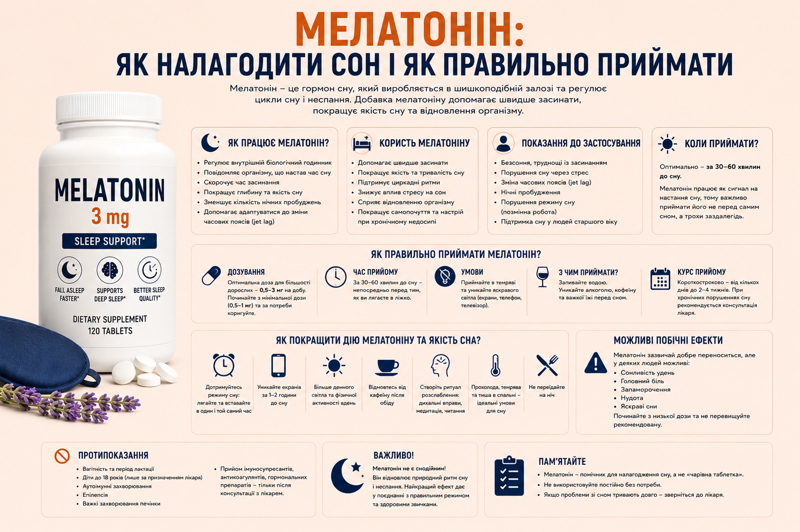 Мелатонін: як налагодити сон і як правильно приймати