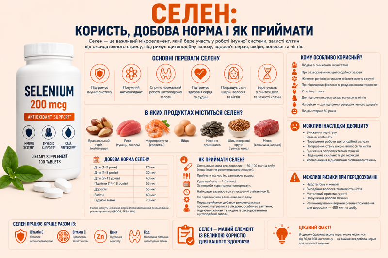 Селен: користь, добова норма і як приймати