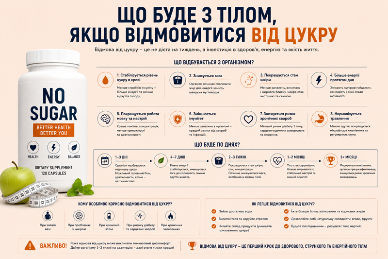 Що буде з тілом, якщо відмовитися від цукру